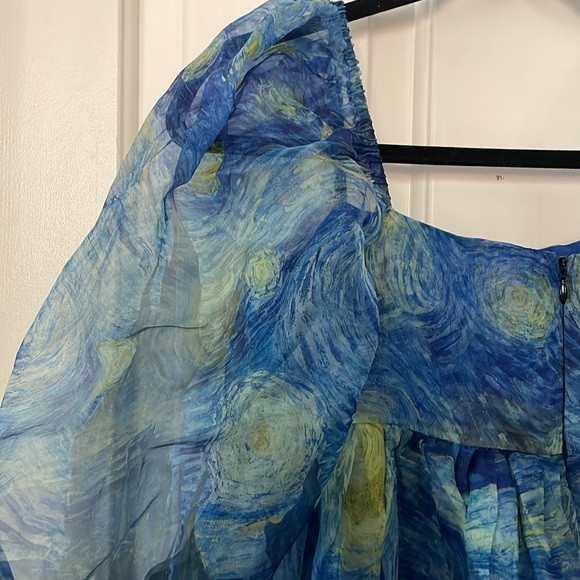 Selkie Starry Night Mini Puff Dress - Picture 10 of 14